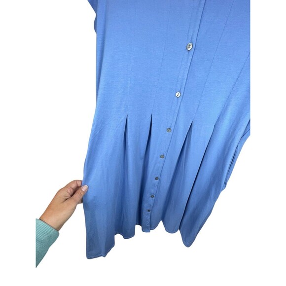 J.Jill Blue Jersey Cap Sleeve V-Neck Fit and Flare Midi Dress XSmall - Picture 4 of 10